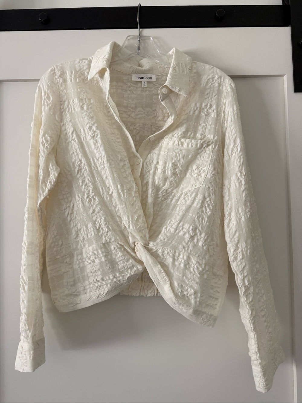 heartloom Ivory Textured Button-Front Shirt